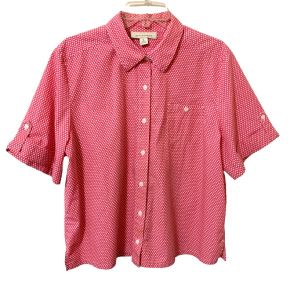 Appleseed’s Polka Dots Button Down Shirt Pink